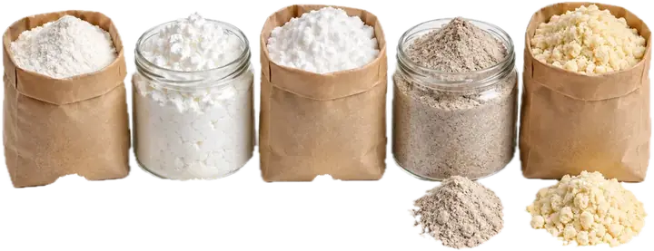 Bolsas y tarros de harinas sin gluten sin marca