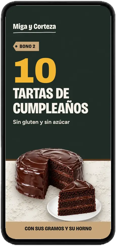 Portada del bono de tartas de cumpleaños en un móvil